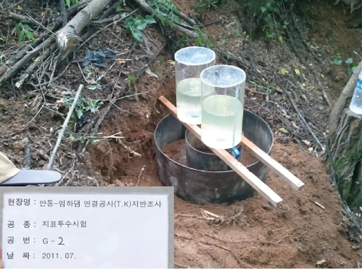 지표투수시험 전경
