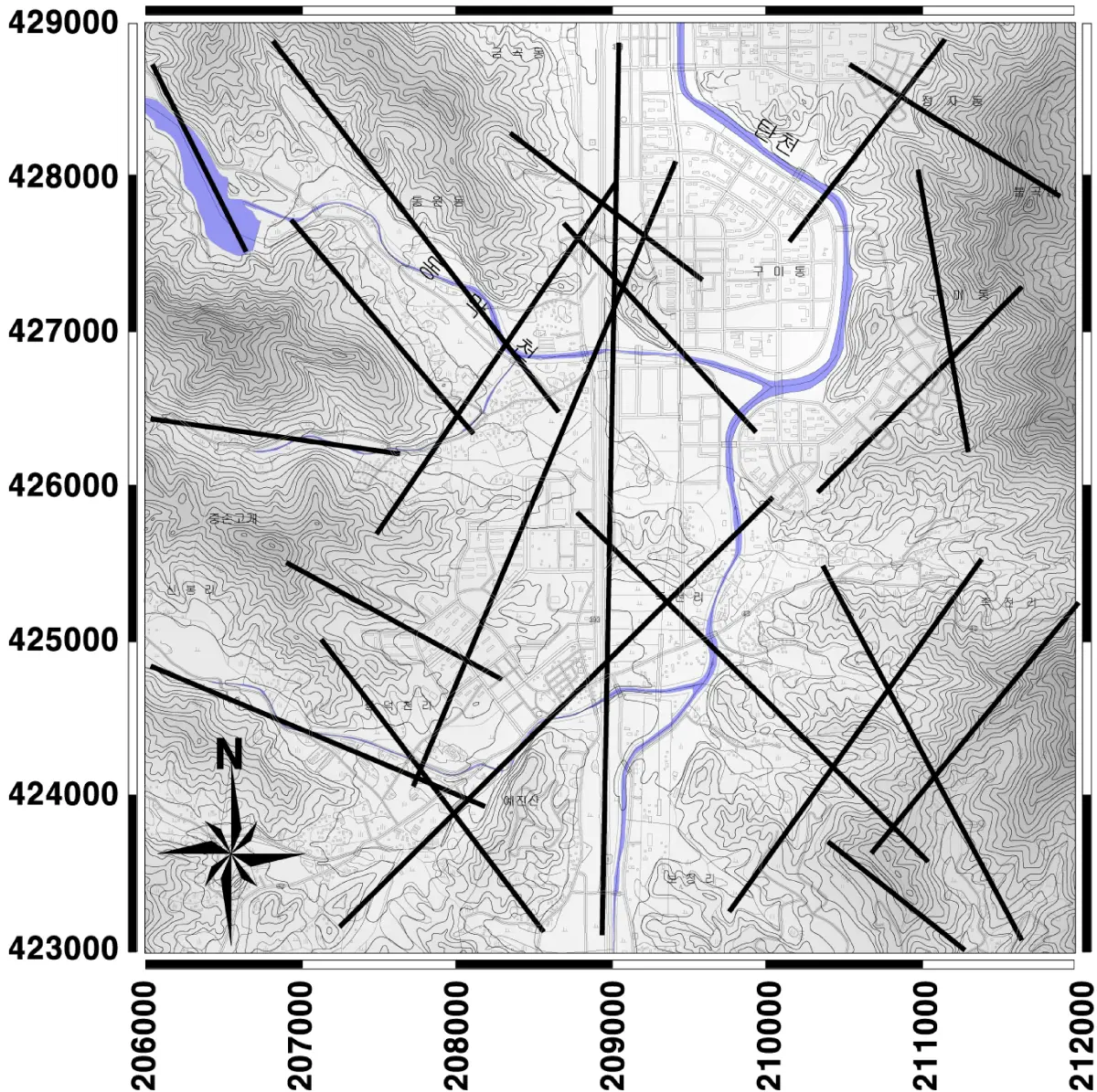 위성영상을 통해 추출된 선구조
