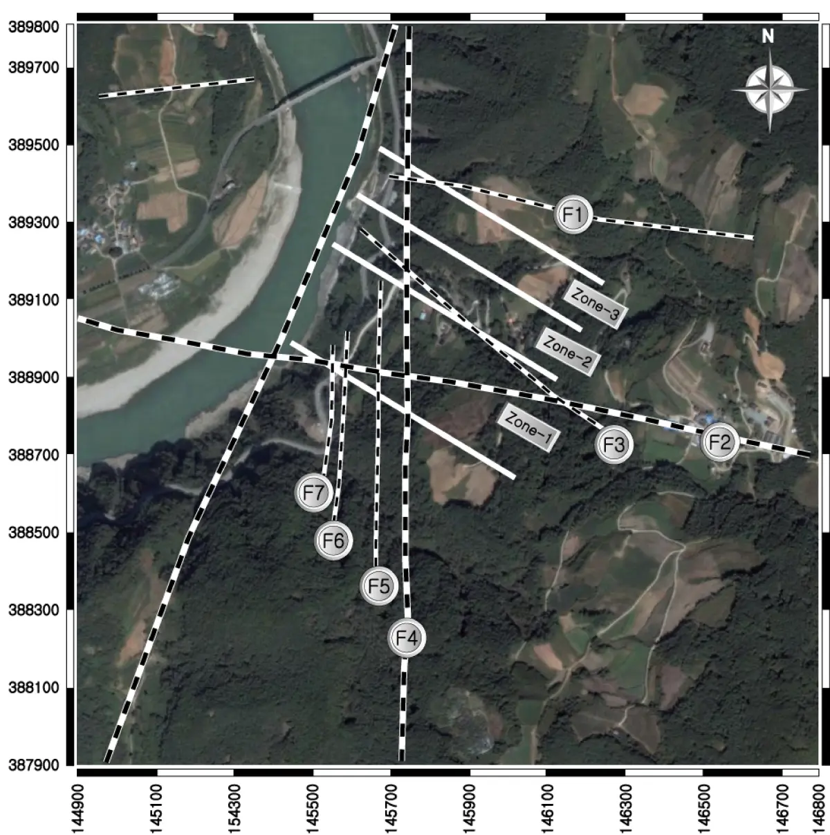 Ikonos 영상으로부터 추출된 선구조
