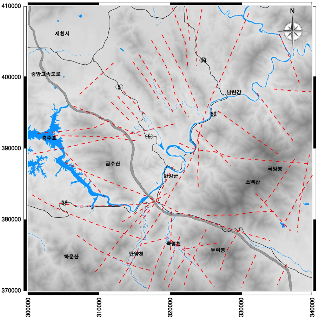 DEM을 이용해 추출된 선구조